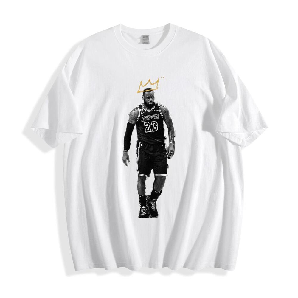 Lebron James King Crown T-Shirt - Black  White Royal Art Unisex Tee
